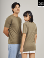 Yuenpuen olive green round neck t-shirt no stretch no need to iron T-shirt solid color tshirt women T-shirt men soft T-shirts. 