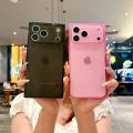Luxury Four Corner Square Clear Soft Siicone Phone Case For iPhone 17 Air 16 15 14 Plus 13 12 11 Pro Max Crystal Ice Cube Cover. 