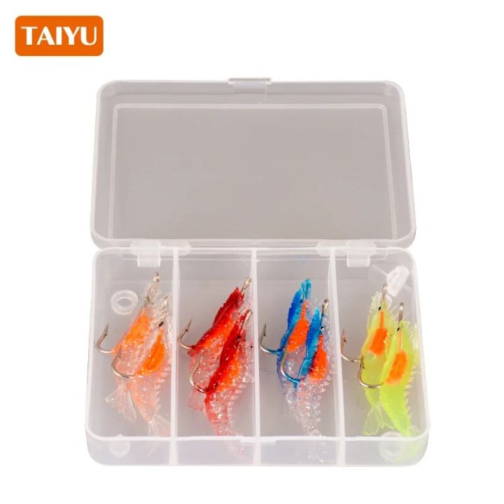 TAIYU Bionic Shrimp Soft Lure Jig Head Hook 60mm 3g Fishing Wobbler Trolling Lures for Trout Bass Pike Fishing Artificial Bait