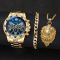 Surprise  Watch Set Blind Box- 3PCS/Set Fashio Men's Watch Arabic Dial Man Business Watches Jewelry Set（Without Box ）. 