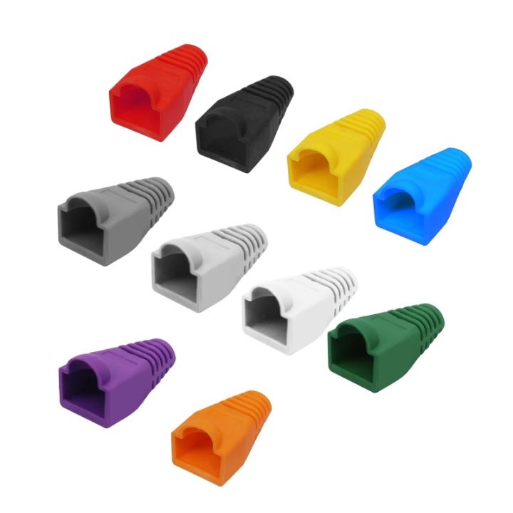 Strain Relief Boots RJ45 Ethernet Network Cable CAT5E CAT6 Mixed Color Cable Connector Plug Cover 50PCS