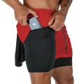 Mens 2 in 1 Running Shorts Summer Athletic Gym Workout Performance Shorts with Towel Loop Pockets Stretchy Quick Dry. 