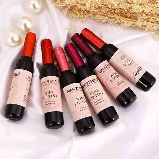 WENJLYJ 6 PCS Wine Lip Tint Wine Bottle Matte Lip Tint Stain Stick,Long Lasting Waterproof&Moisturizing Velvet Liquid Lipstick Mini Cute Lip Gloss Set for Women