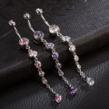KUNIU 1pc Fashion Long Geometric Belly Ring Women's Fit Piercing Body Jewelry.