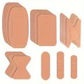 100pcs Multi-Shape Breathable Cotton Blend Bandages - Waterproof, skin-friendly adhesive wound care for minor cuts and abrasions.