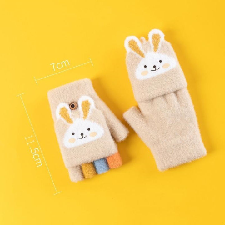 Winter%20Children%20Cartoon%20Gloves%20Cute%20Rabbit%20Thick%20Warm%20Kids%20Half%20Finger%20Flip%20Mittens%20Outdoor%20Toddler%20Windproof%20Gloves%20For%201-12Yrs%20-%20Image%204