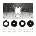 Aluminium Router Table Insert Plate Table For Woodworking Benches Router Plate Wood Tools Milling Trimming Machine With Rings.