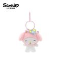 10cm Sanrio My Melody Kuromi Cinnamoroll Hello Kitty Hangyodon Purin Dog Bell Plush Toy Anime Stuffed Animals Keychains Pendant. 