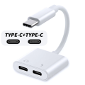 2 IN 1 Splitter AUX Type C to 3.5MM USB C OTG Adapter for iPhone 15 Pro Max Connector USB C to Type C Jack Audio 60W Fast Charge. 