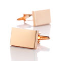 Simple Style Rectangle Cufflinks For Mens French Style Shirt Blank Buttons Business Metal Copper Brass Groom Gemelos Gifts.