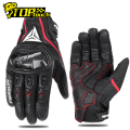 Motorcycle Leather Gloves Carbon Fibre Four Seasons Waterproof Touch Screen Non-slip Motorbike Gloves Perforated Ventilate.
