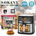 Sokany (SK-10061) 12 Litre Extra Large Size With Digital Touch Control Air Fryer. 