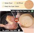 Air Fryer Paper Liners, 50 PCS Non-stick Disposable Liners, Baking Paper for Air Fryer Oil-proof, Water-proof, Food Grade Parchment for Baking Roasting Microwave. 
