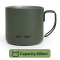 N Double Wall Coffee Mug Stainless Steel Matte  Green Water Mug Insulated with Handle for Camping Picnic Outdoors 300/450ml. 