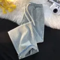 Autumn Jeans Men's Baggy Straight Drawstring Elastic Waist Personality Fashion Vintage Denim Trousers Streetwear 3XL. 