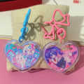 2pcs/set Game NEEDY GIRL OVERDOSE Rain Ame KAnge Acrylic Keychain Cartoon Figure Heart Pendant Keyring Cosplay Accessories Set.