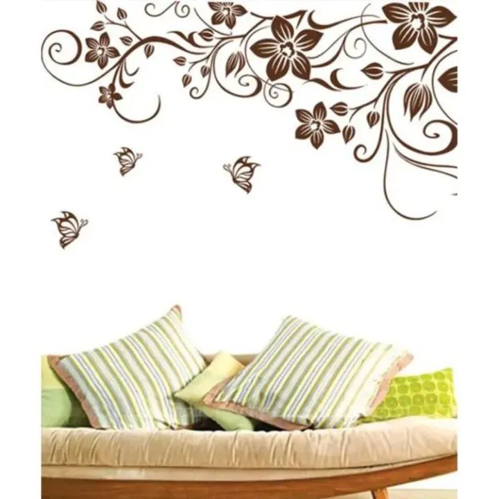 Wall%20Sticker%20Brown%20Flower%20Vine%20DIY%20Wall%20Sticker%20Decor%20For%20Home%20-%20Image%204