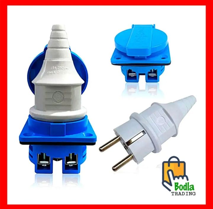 Generator 2 Pin Plug & Socket, AC 250V 16A Generator Power Plug, Generator Parts