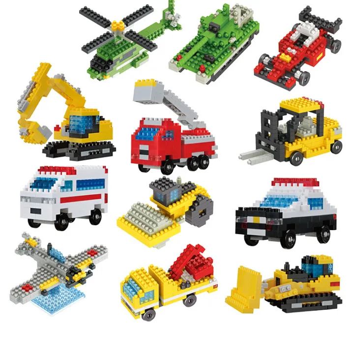 Mini Diamond Building Blocks City Traffic Series Construction Vehicle ...