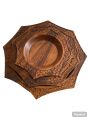 Hand-carved Wooden plate set of 3. 