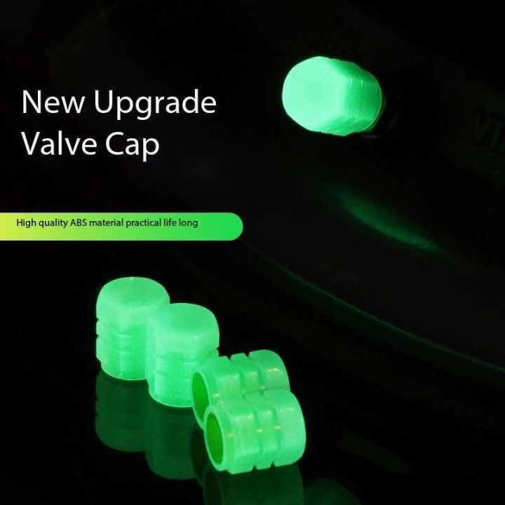 4pcs Universal Luminous Car Tire Valve Cap For Bicycle & Motorcycle