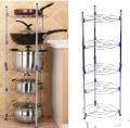 5 Tier Pan Rack Stainless Steel Pan Pot Organiser Rack Adjustable Multi-Layer Rack Saucepan Stand Pans Lid Storage Shelf Cookware Organizer Holder Standing Storage Cabinet Thicken Steel Tube. 