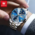 Olives Top Brand Luxury Man Wristwatch Waterproof Luminous Date Week Men Watches Stainless Steel Quartz Men's Watch. 