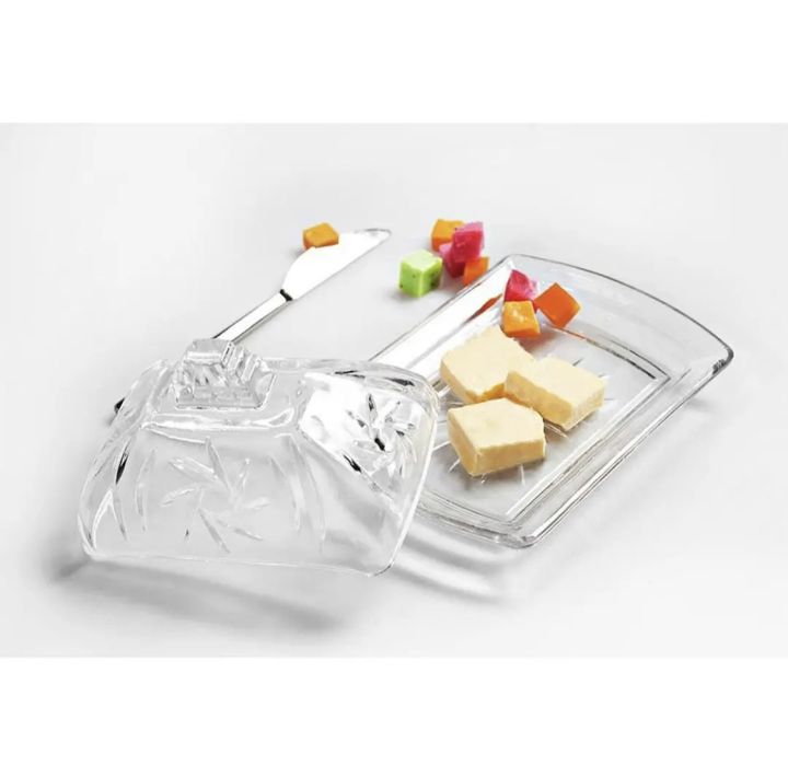 Buttery Butter Dish, Glass Flip-Top Butter Dish, Butter Dish With Lid, Covers And Holds