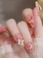 Cutie pie | 12 pcs medium to long length premium quality press on nails | The wow store. 