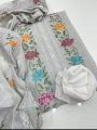 Paper cotton Fabric Tarkashi work heavy embroidered Unstitched 3 piece dress for women. 