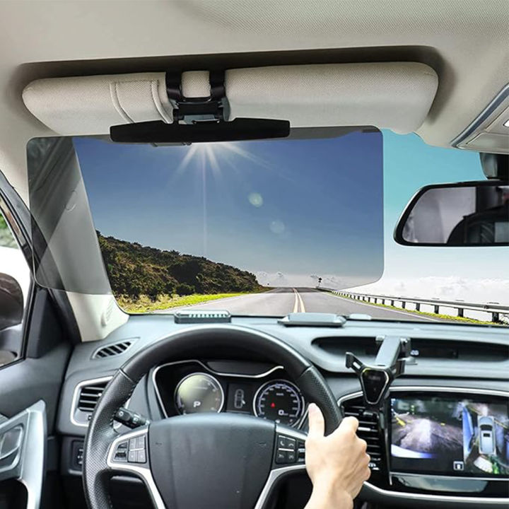 Universal HD Car Sun Visor Extensions Anti-Dazzle Anti-UV Polarized Sunshade Plate Clear Vision 2in1 Day Night Sun Visor Mirror