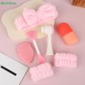 ♥Pink Skincare Grooming Kit | Wash Bag Set with Headband, Scrunchies, Facial Brush & Sponge. 