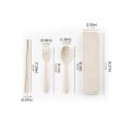 Cutlery Wheat Straw Spoon Fork Chopsticks With Box Students Tableware Travel Portable Dinnerware Kitchen Accessories.