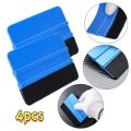 1-4 Pcs Car Film Scraper Vinyl Wrap Film Card Squeegee Auto Foil Wrapping Suede Felt Scraper Car Styling Sticker Accessories.