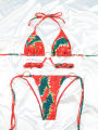 Extreme Print Bikini for Women Cut Out Swimwear Low Waist Swimsuit Micro Bikinis Set Bathing Suit Triangle Beachwear 2024. 
