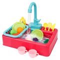 Kids Play Sink with Running Water - Toddler Sink Toy Set - Kids Toddler Sink with Upgraded Faucet, Automatic Water Cycle System - Baby Pretend Play Kitchen Sink Toy Dishwashing. 