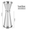 2PCS 30/60ml Cocktail Wine Shaker Measure Cup Stainless Steel Double Shot Drink Spirit Measure Jigger Kitchen Supplies gadget. 