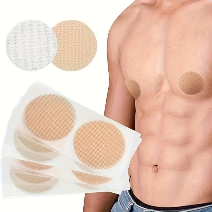 10/20/50/100/200-Pack Ultra-Thin And Soft Men'S Disposable Invisible Nipple Stickers, Mesh Fabric Chest Protectors, Suitable For