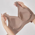 Women's Seamless Underwear, Thin Style, Large Breasts, Small Breasts, No Wires, Pull-up And Anti-sagging Large Size Bra. 