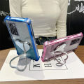 Love Heart Makeup Mirror Glitter Luxury Ring Phone Holder Case On For   A55 5G Girl Woman Used Anti-knock Cover. 