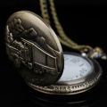 Vintage bronze classic car design Quartz pocket watch men's souvenir gift collection. 