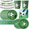 Soccer Party Disposable Tableware Paper Plates Cups Napkins Football Party Supplies Soccer Boys Sports Birthday Party Decoration.