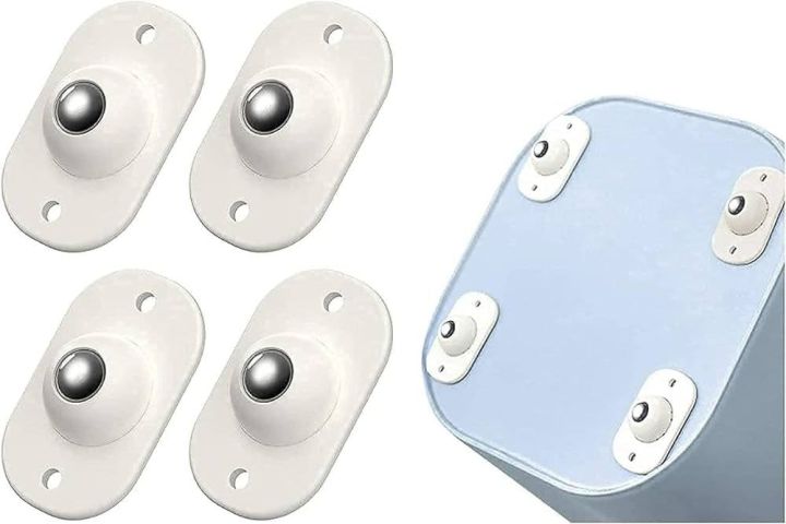 "4PCS Self-Adhesive Wheels Caster Heavy Duty Paste Type Universal Pulley Castors - Mini Swivel Caster Wheels with 360 Degree Rotation for Furniture, Storage Boxes, Cabinet Drawer, Trash - Adhesive Caster Wheels - Self-Adhesive Pulley Castors - Heavy Duty