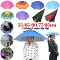 Portable Rain Umbrella Hat Foldable Outdoor Fishing Sunshade Waterproof Fishing Caps Camping Headwear Cap Beach Head Hat 55-95CM. 