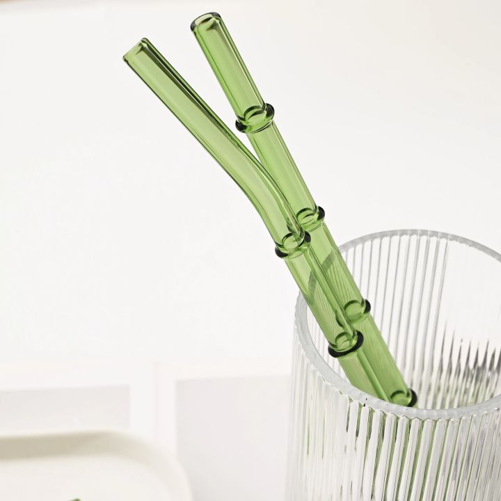 2/4Pcs%20Bamboo%20Design%20Drinking%20Glass%20Straws%20High%20Borosilicate%20Straw%20Set%20with%20Brush%20Milk%20Shake%20Coffee%20Cocktail%20Straw%20Bar%20Drinkware%20-%20Image%202