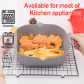 Silicone air fryer special tray food safety reusable square barbecue mat baking tray oven baking mold plate suitable for kitchen. 