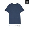 Yuenpuen T-shirt navy blue no stretch no iron T-shirt plain color stand collar women T-shirt men. 