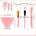 Face Mask Mixing Bowl Set, 7 In 1 DIY Facemask Mixing Tool Kit, Facial Mask Bowl Stick Spatula Silicone Soft Face Brushes Spoons. 