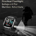 2025 Rugged Smart Watch Men's Outdoor Watch 1.44" HD Touch Screen Voice Bluetooth Call Flashlight Smartwatch Men.