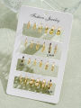 24pcs/Set Fashion Rhinestone Small Hoop Earrings Minimalist Everyday Earring For Women Date Holiday Anniversary Jewelry Gift New. 